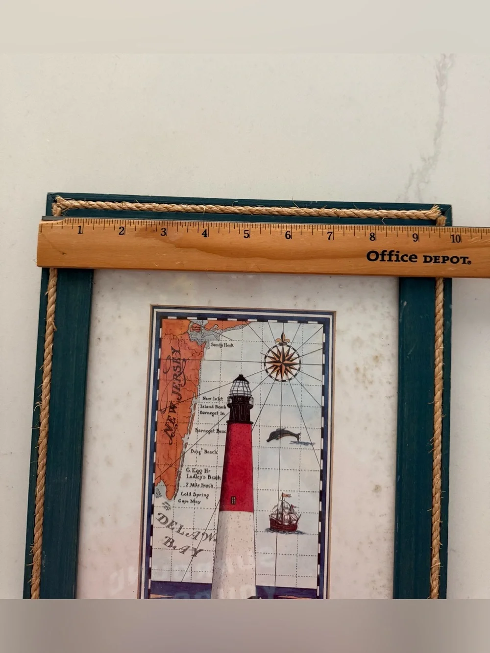 Pier 1 Robert Miller Barnegat Light NJ Lighthouse Framed Nautical Wall Art